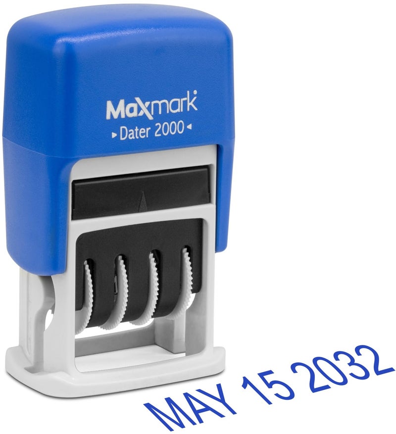 MaxMark 2000 Dater Self Inking Date Stamp - Blue - Image 1